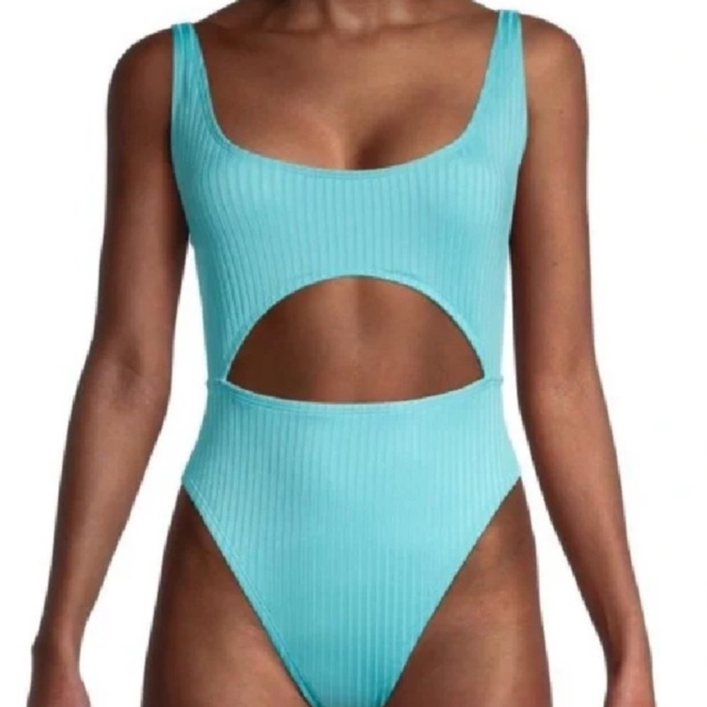 BCBGeneration Aqua Ribbed Swimsuit